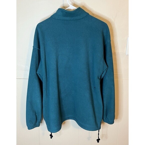 Vintage St Johns Bay SB Sport Mens Medium Teal 1/4 Zip Up Fleece Pullover Used - Picture 7 of 7